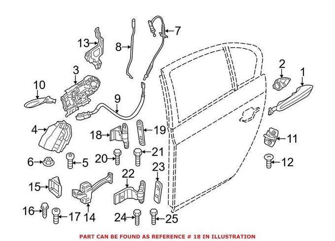 BMW Door Hinge = Rear Passenger Side Upper 41007228152